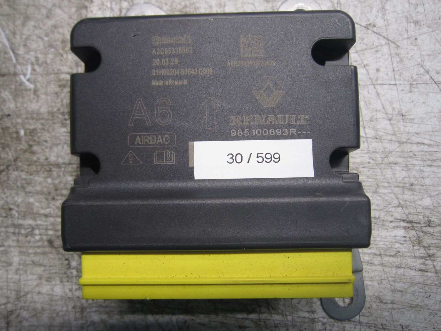 30-599 Centralina Airbag Continental 985100693R   A3C05338501    RENAULT  CLIO