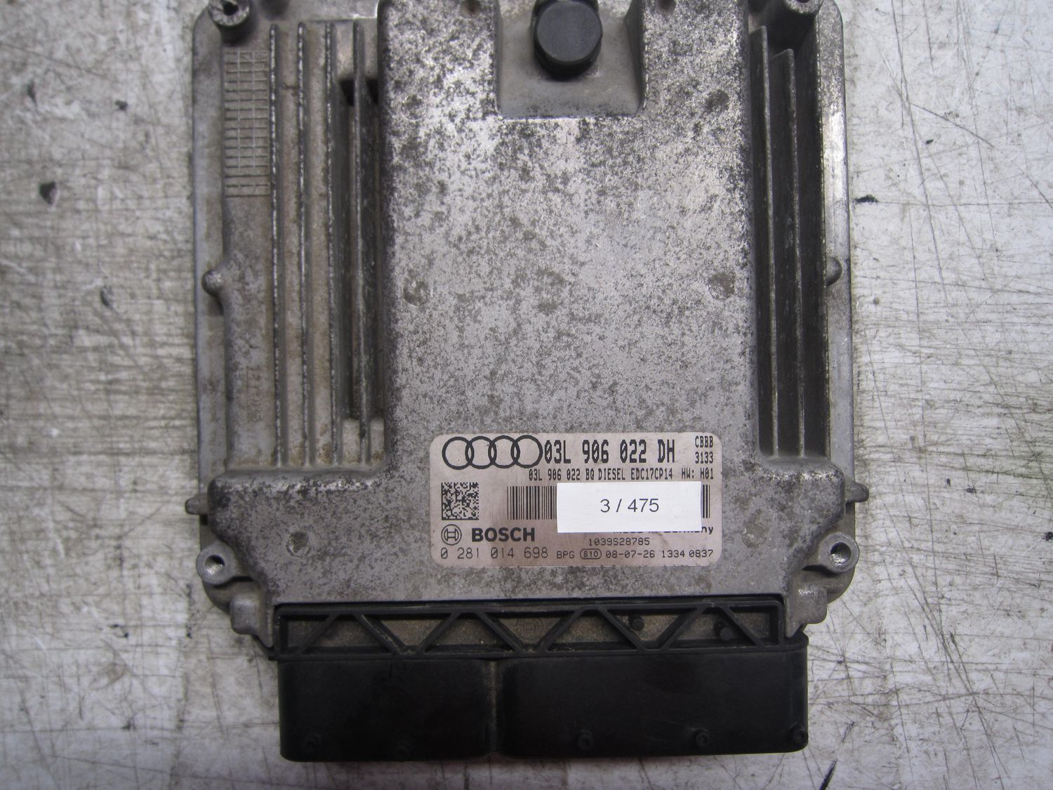3-475 Centralina Motore Bosch 0 281 014 698 0281014698 03L 906 022 DH 1039S28785 EDC17CP14  AUDI Diesel VARIE