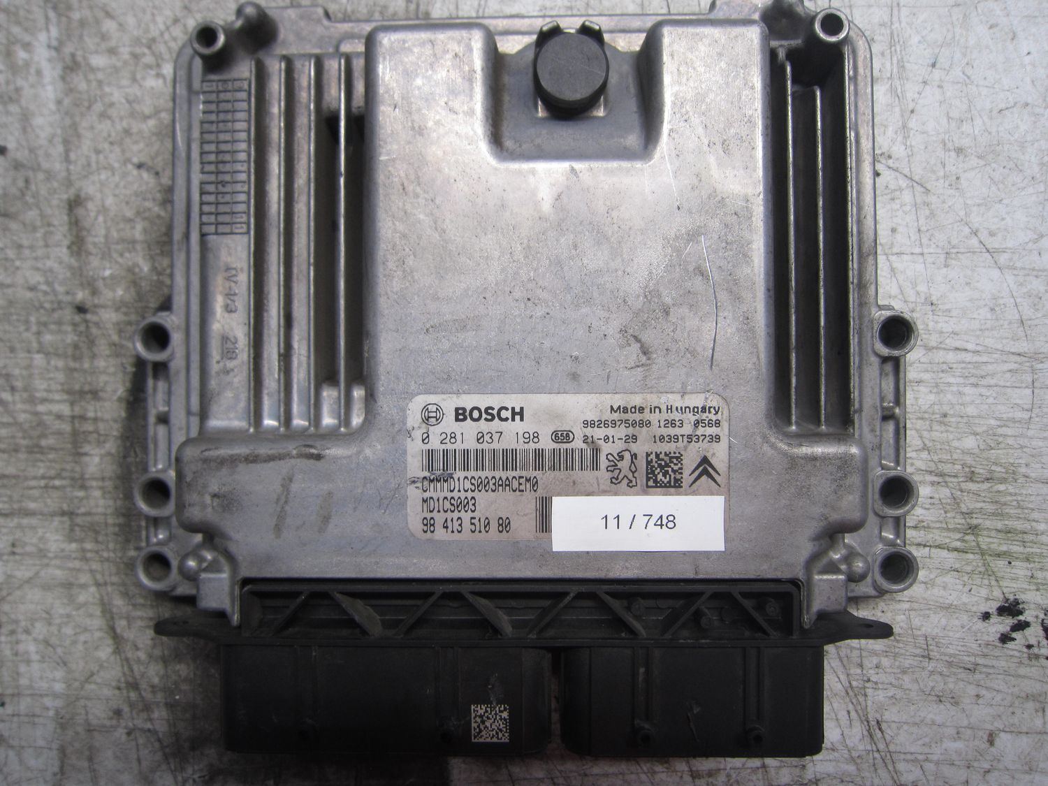 11-748 Centralina Motore Bosch 0 281 037 198 0281037198 98 413 510 00 1039T53739 MD1CS003  CITROEN / PEUGEOT Diesel Varie