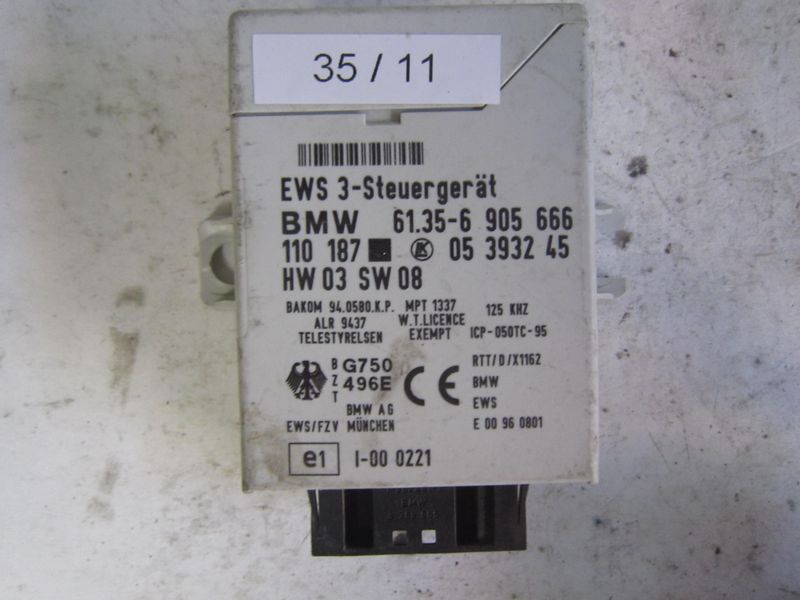35-11 Centralina Immobilizer Bmw 61.35-6 905 666 61.356905666 05 3932 45 EWS 3   BMW  Serie 3