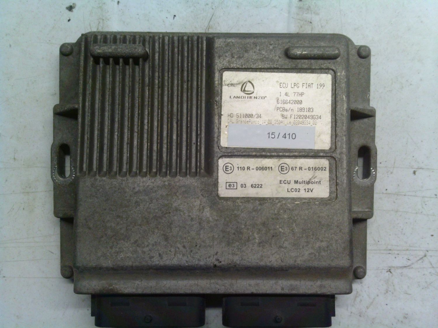 15-410 Centralina Gas Gpl Landi Renzo 616642000   FI2020045G34 511000/34  PUNTO 199 1.4 77HP FIAT Benzina / Gpl Punto