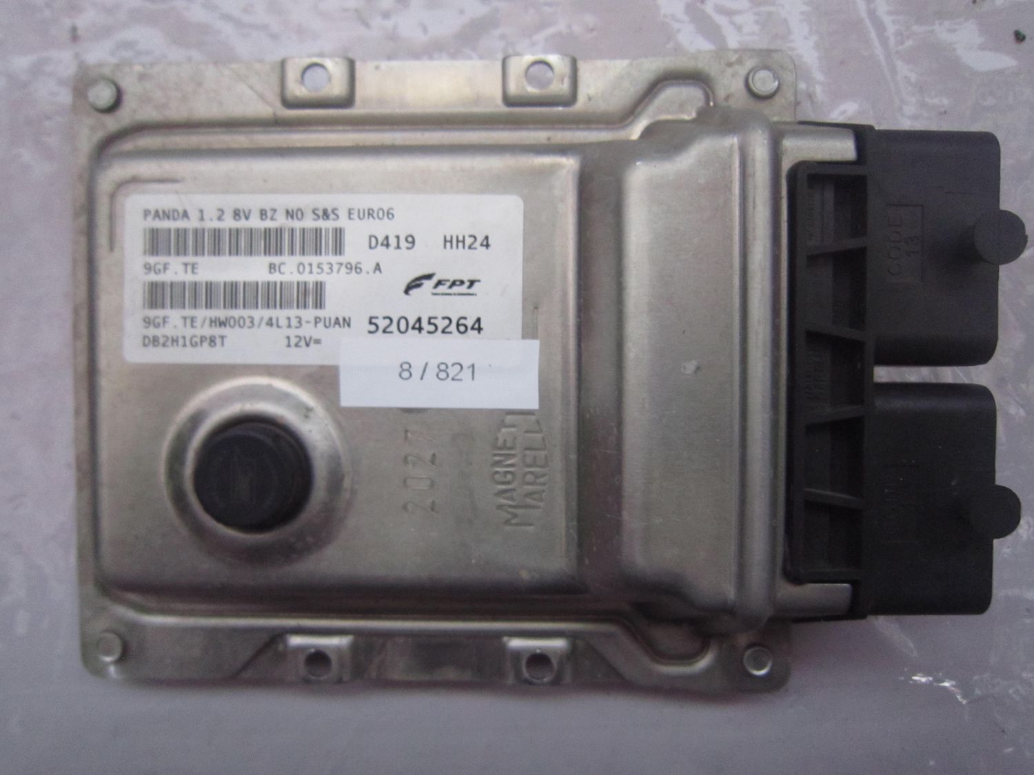 8-821 Centralina Motore Magneti Marelli 52045264   9GF.TE BC.0153796.A  HW003/4L13-PUAN FIAT Benzina Panda