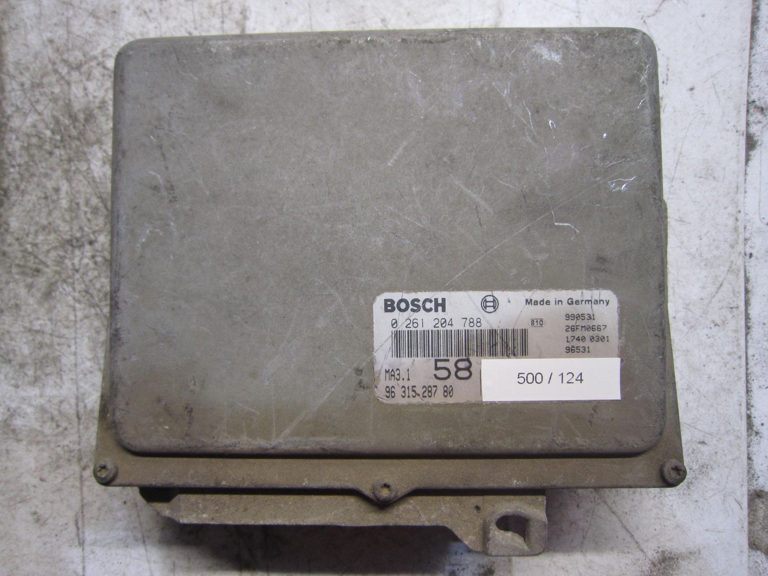 500-124 Centralina Motore Bosch 0261204788 0 261 204 788 96 315 287 80 9631528780 26FM0470  MA3.1 MA31   CITROEN / PEUGEOT  SAXO / 106