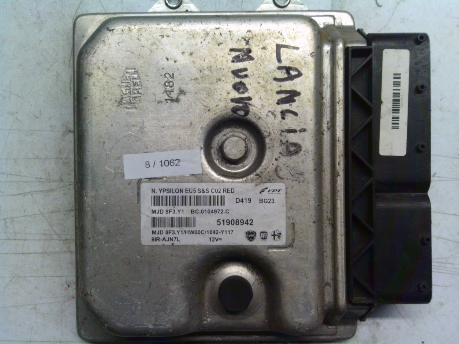 8-1062 Centralina Motore Magneti Marelli 51908942   MJD 8F3.Y1 BC.0104972.C N. YPSILON EU5 S&S C02 RED HW00C/1642-Y117 LANCIA Diesel Ypsilon