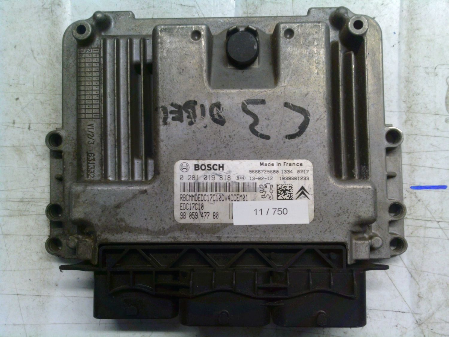 11-750 Centralina Motore Bosch 0 281 019 818 0281019818 98 059 477 80    CITROEN Diesel C 3