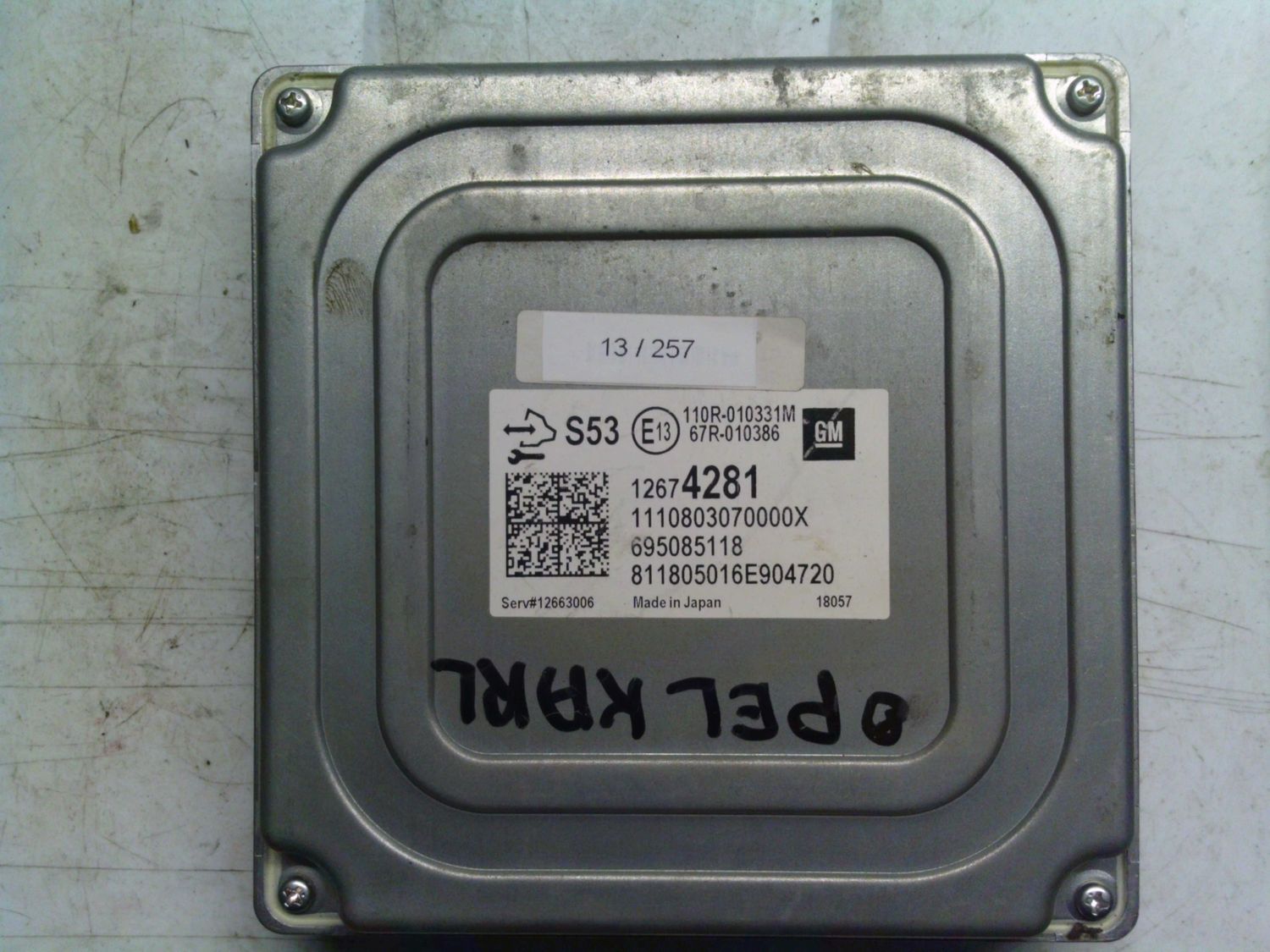 13-257 Centralina Motore Gm 12674281   12663006 1110803070000X 695085118  OPEL Benzina KARL
