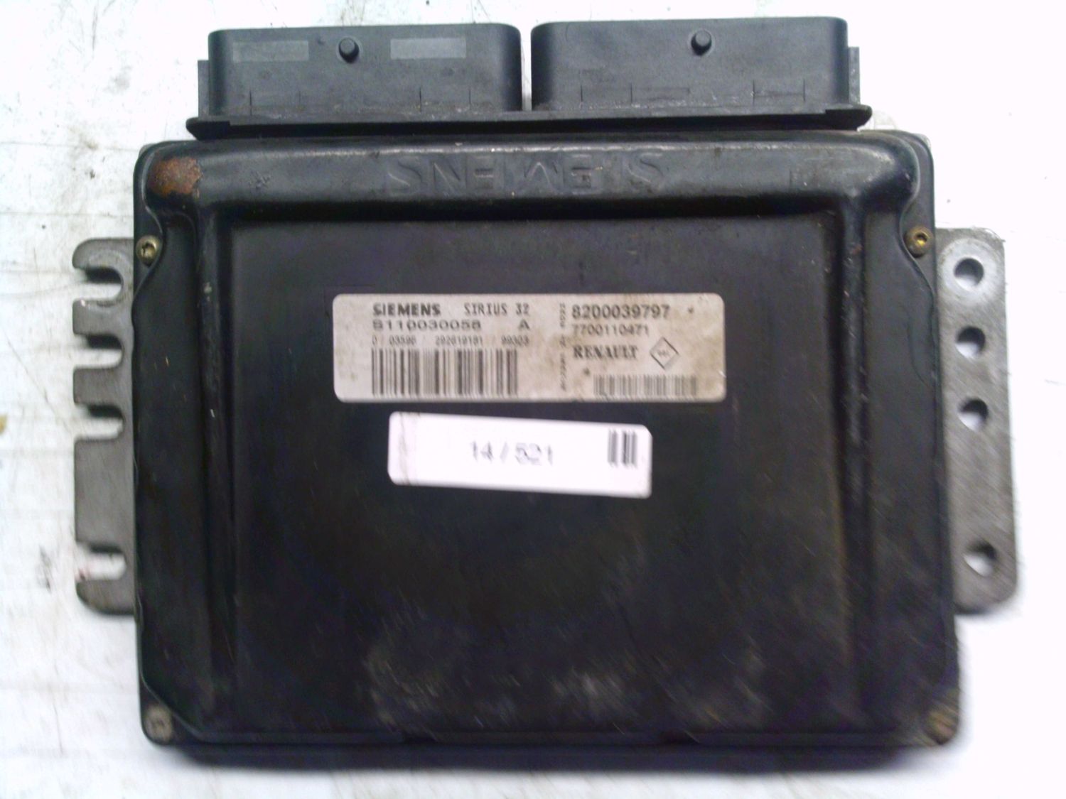 14-521 Centralina Motore Siemens S110030058 A S110030058A 8200039797 7700110471 SIRIUS 32  RENAULT Benzina CLIO