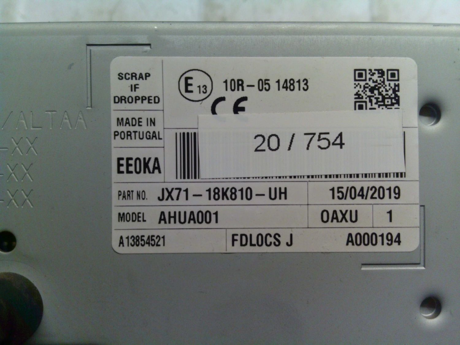 20-754 Navigatore Fomoco JX71-18K810-UH JX7118K810UH AHUA001    FORD  Puma