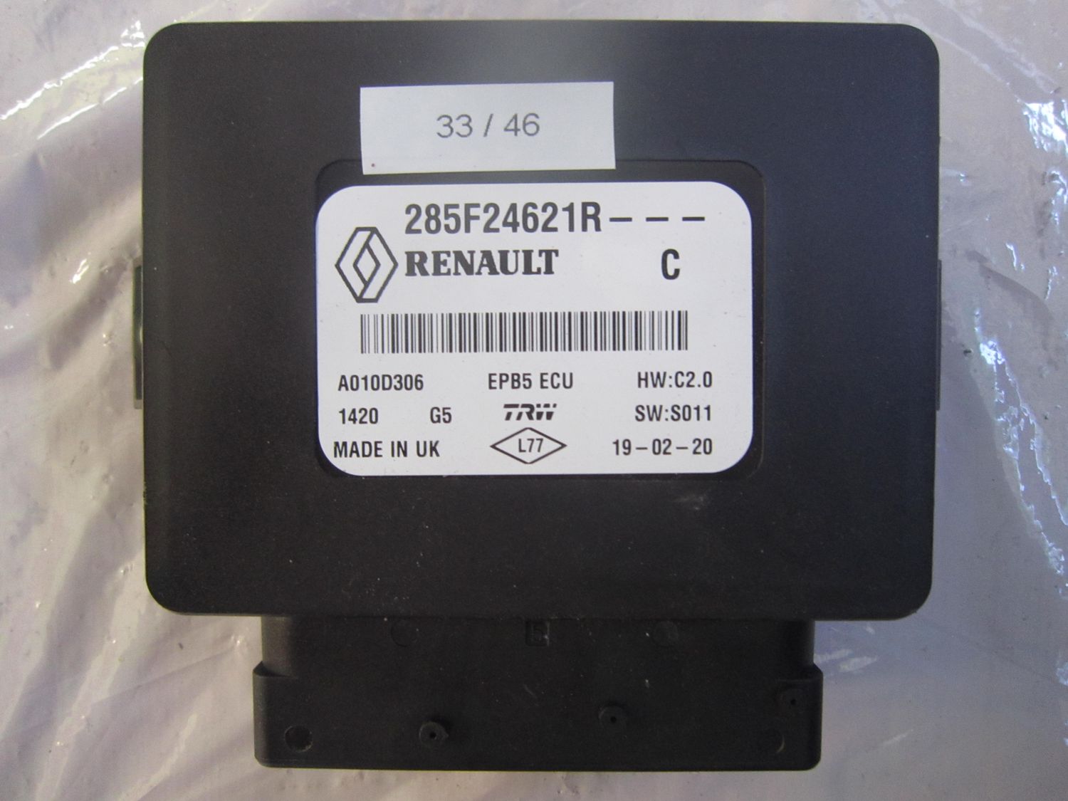 33-46 Centralina Servosterzo / Angolo Sterzata Renault 285F24621R   A010D306 HW C2.0 SW S011  RENAULT  Kadjar