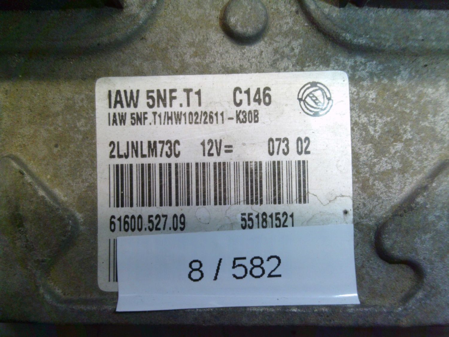 8-582 Centralina Motore Magneti Marelli IAW 5NF.T1 IAW5NF.T1 61600.527.09   55181521 HW102/2611-K30B FIAT Benzina Stilo
