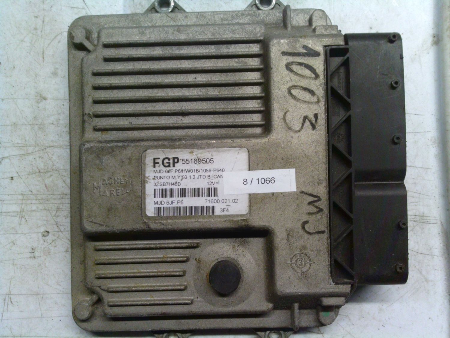 8-1066 Centralina Motore Magneti Marelli 55189505   MJD 6JF.P6  71600.021.02 HW01B/1056-P640 FIAT Diesel Punto