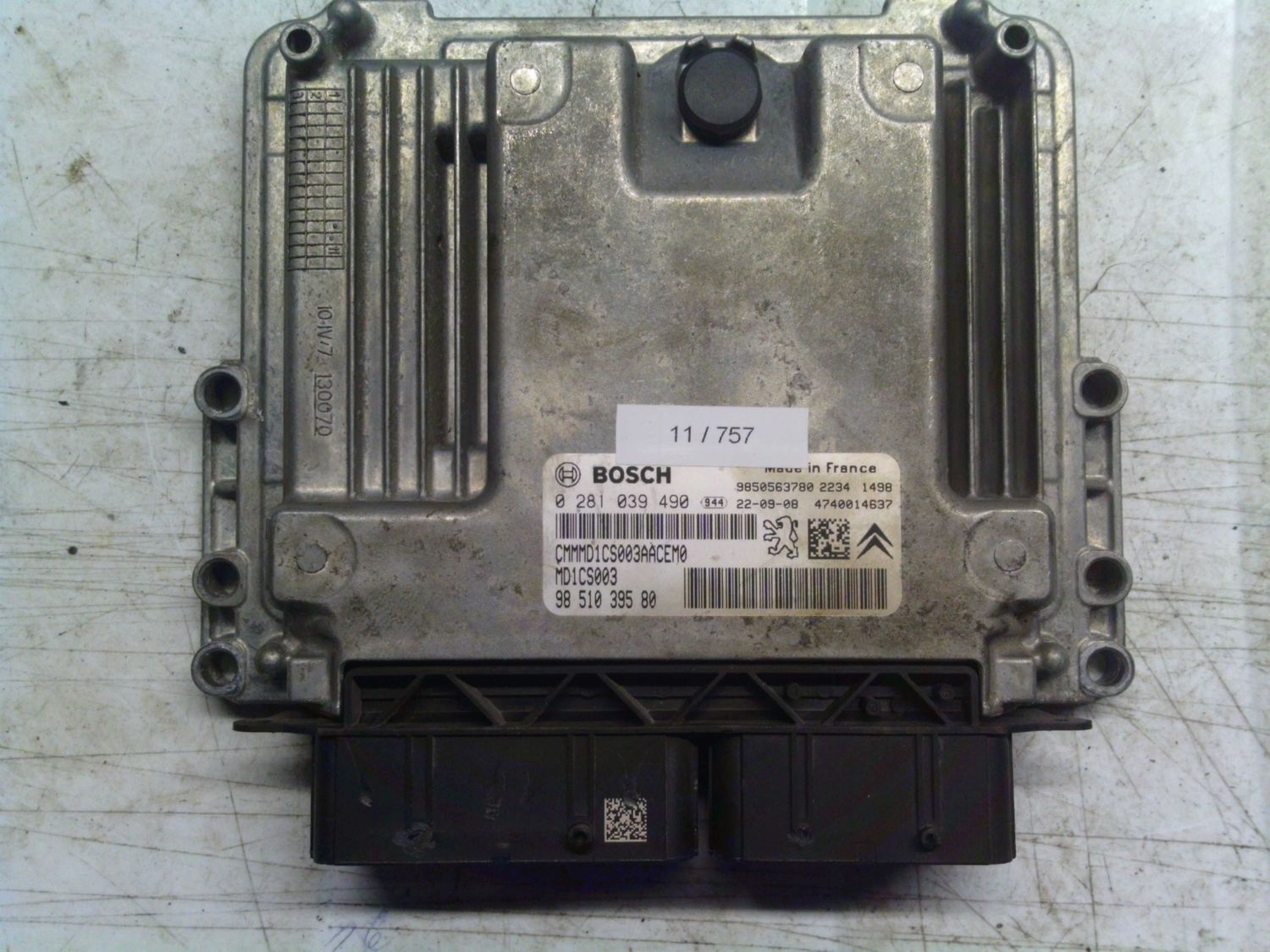 11-757 Centralina Motore Bosch 0 281 039 490 0281039490 98 510 395 80 4740014637 9850563780 MD1CS003 PEUGEOT Diesel 308