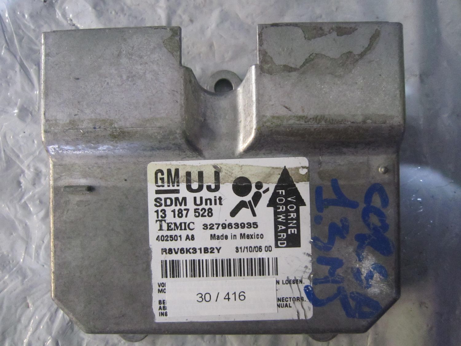 30-416 Centralina Airbag Temic 13 187 528 13187528 327963935    OPEL  Corsa