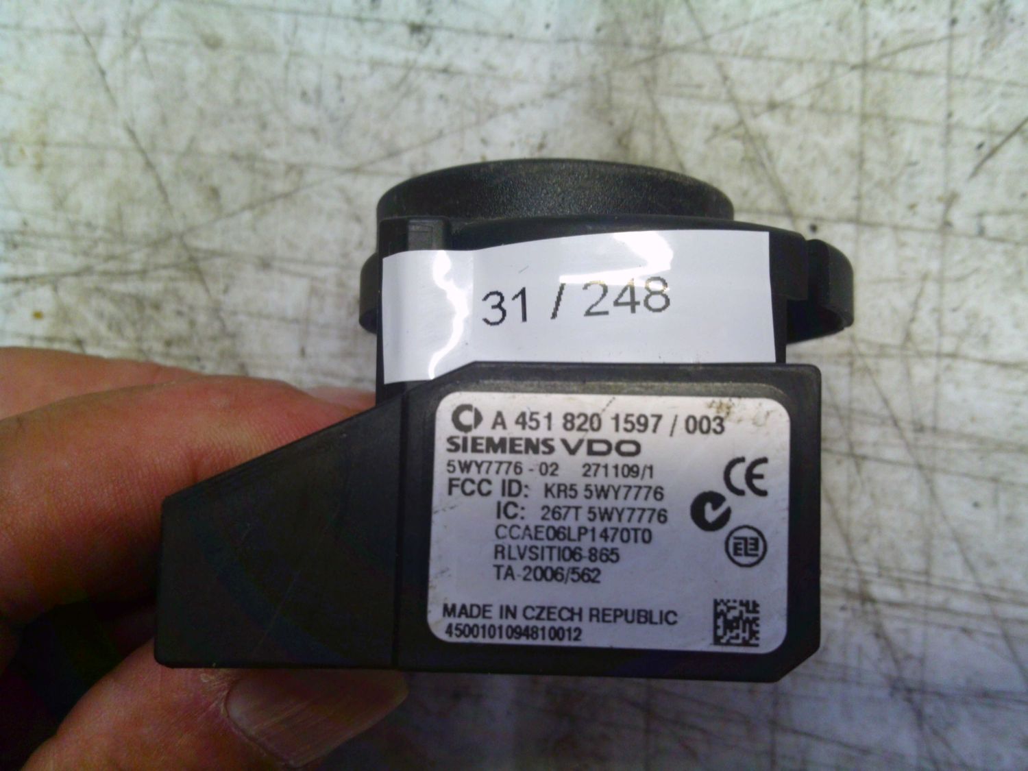 31-248 Sensore Antenna Immobilizer Siemens A 451 820 1597/003 A4518201597003 5WY7776     SMART  451