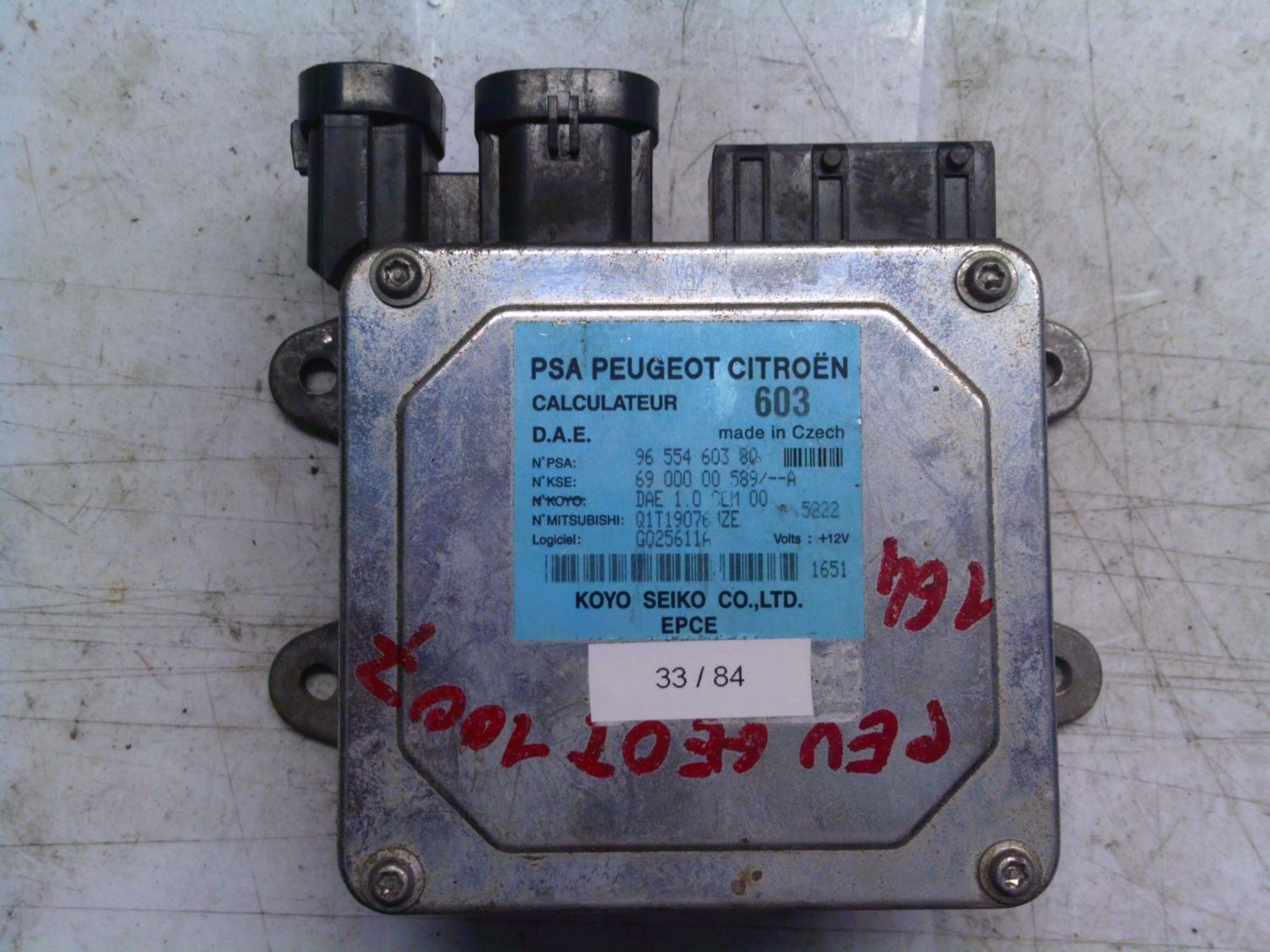 33-84 Centralina Servosterzo / Angolo Sterzata Mitsubishi 96 554 603 80 9655460380 69 00 000 589/--A DAE 1.0 CEM 00 Q1T190764ZE  CITROEN  C2_C3