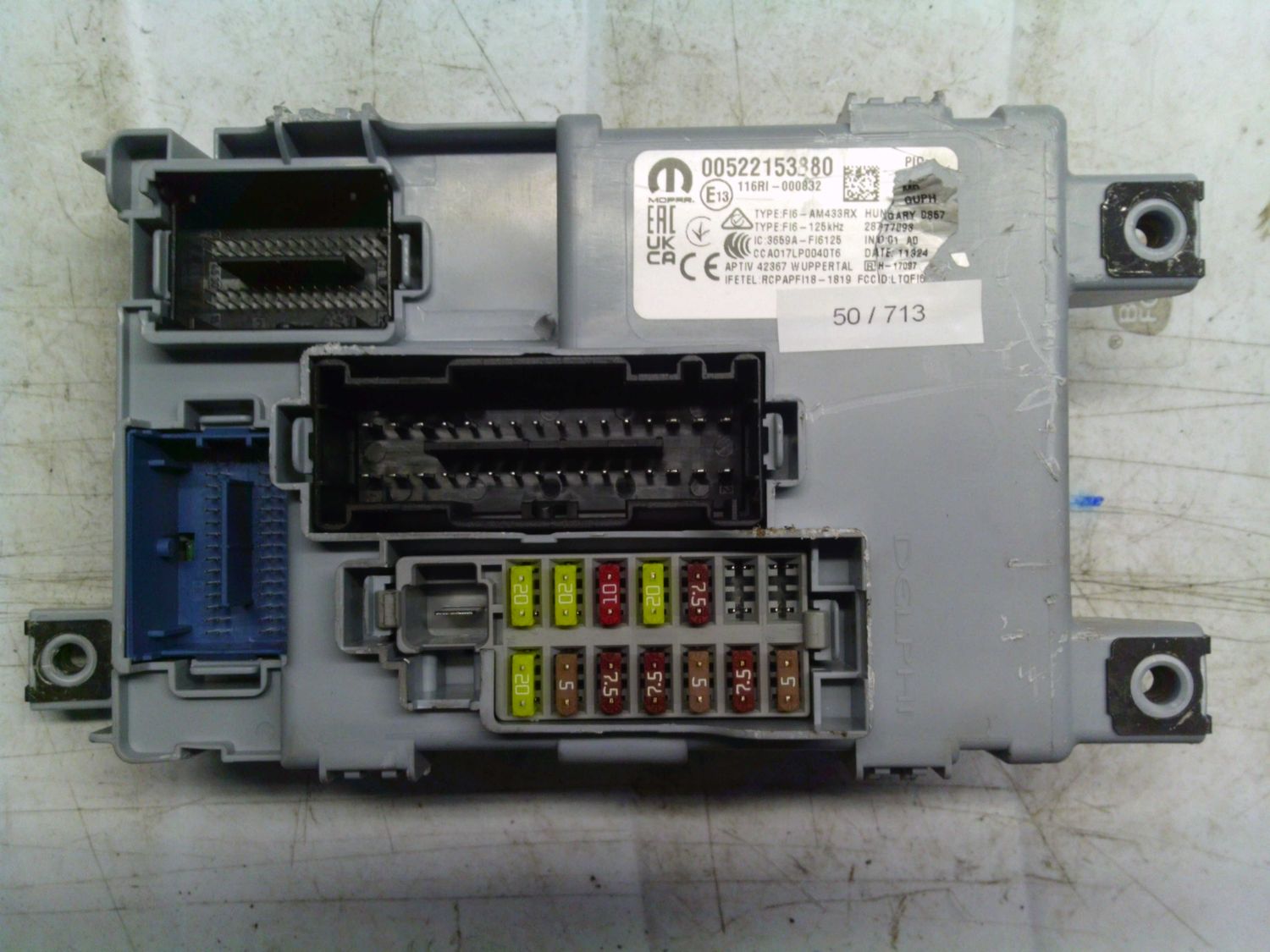 50-713 Body Computer Mopar 28777093   00522153880    FIAT Elettrica / Benzina PANDA