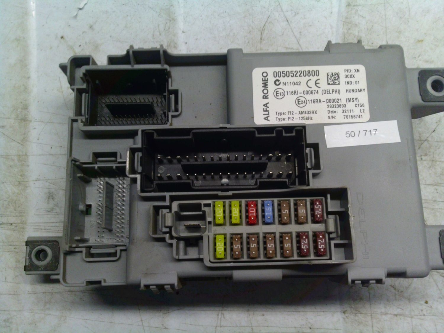 50-717 Body Computer Delphi 00505220800   28323893 N11042   ALFA ROMEO Diesel MITO
