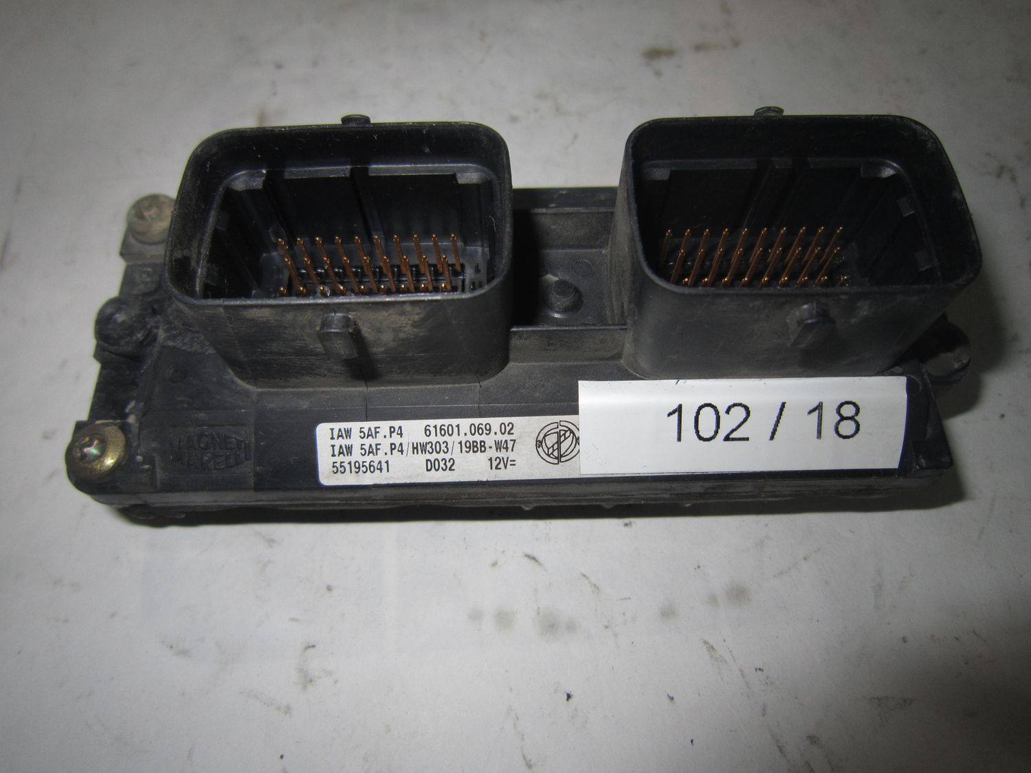 102-18 Centralina Motore Magneti Marelli IAW 5AF.P4 IAW5AF.P4 61601.069.02 D032 55195641 HW303/19BB-W47 FIAT Benzina Punto