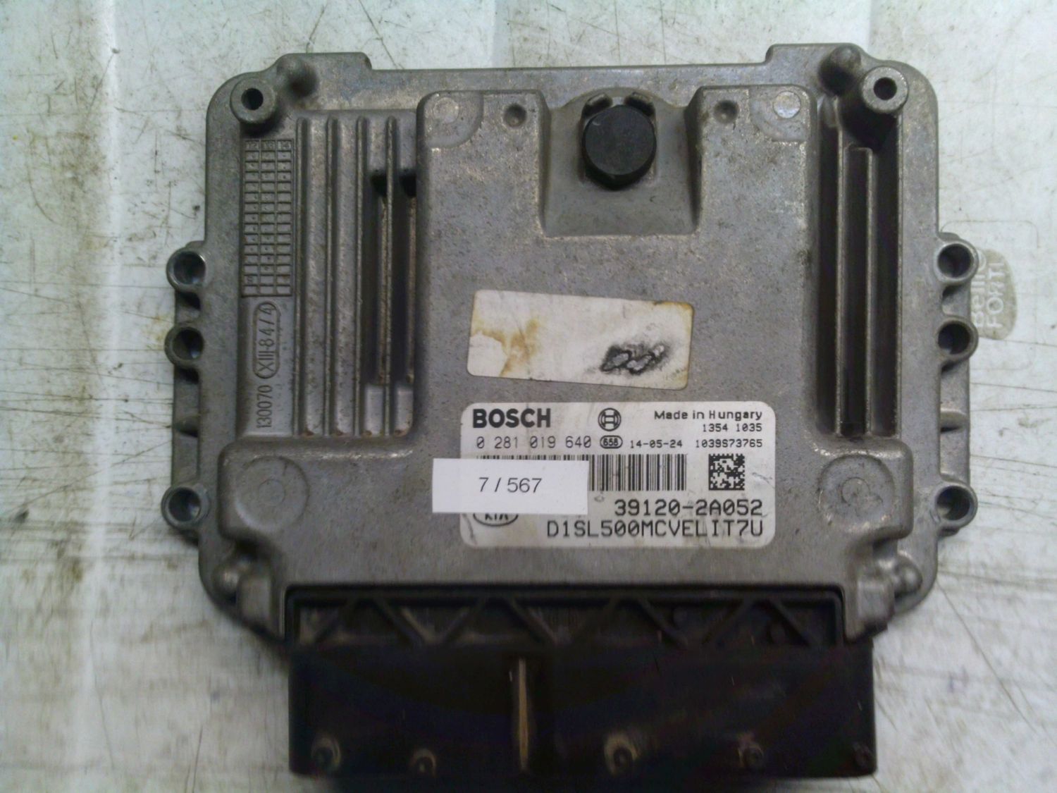 7-567 Centralina Motore Bosch 0 281 019 640 0281019640 39120-2A052 1039S73765   KIA Diesel SPORTAGE