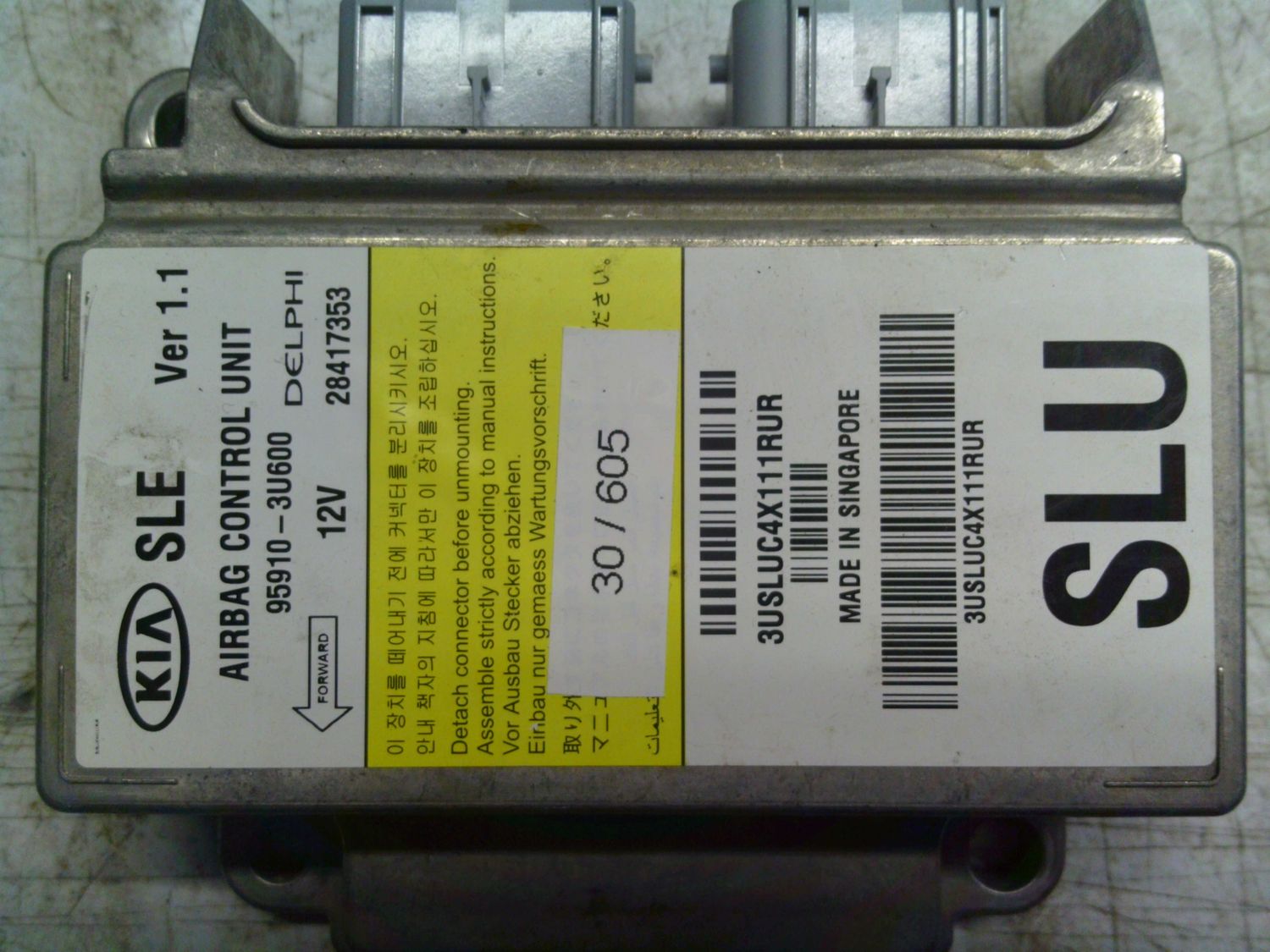 30-605 Centralina Airbag Delphi 95910-3U600 959103U600 28417353 SLE SLU  KIA  SPORTAGE