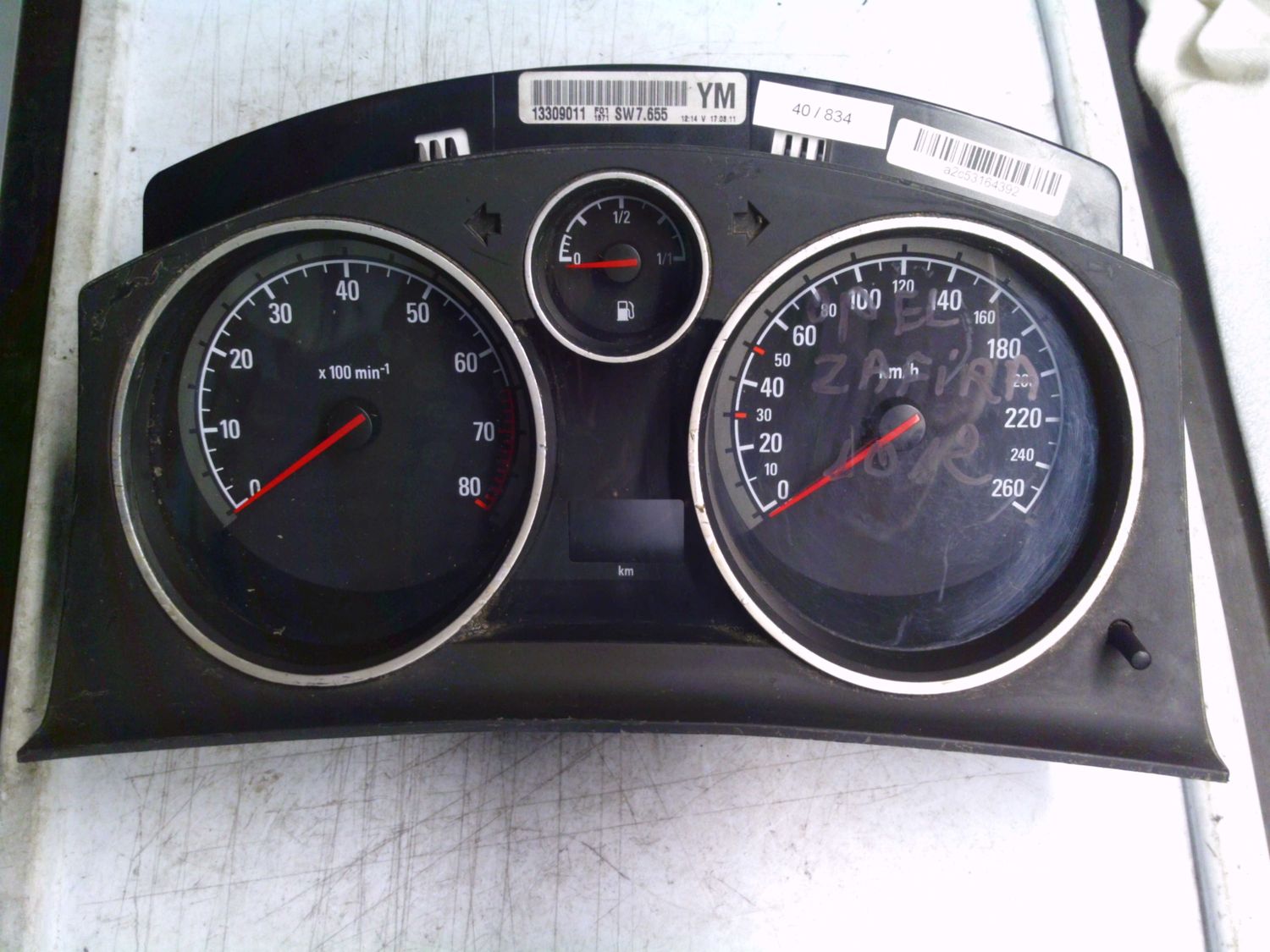 40-834 Quadro Strumenti / Contachilometri Vdo 13309011   A2C53164392    OPEL Benzina ZAFIRA