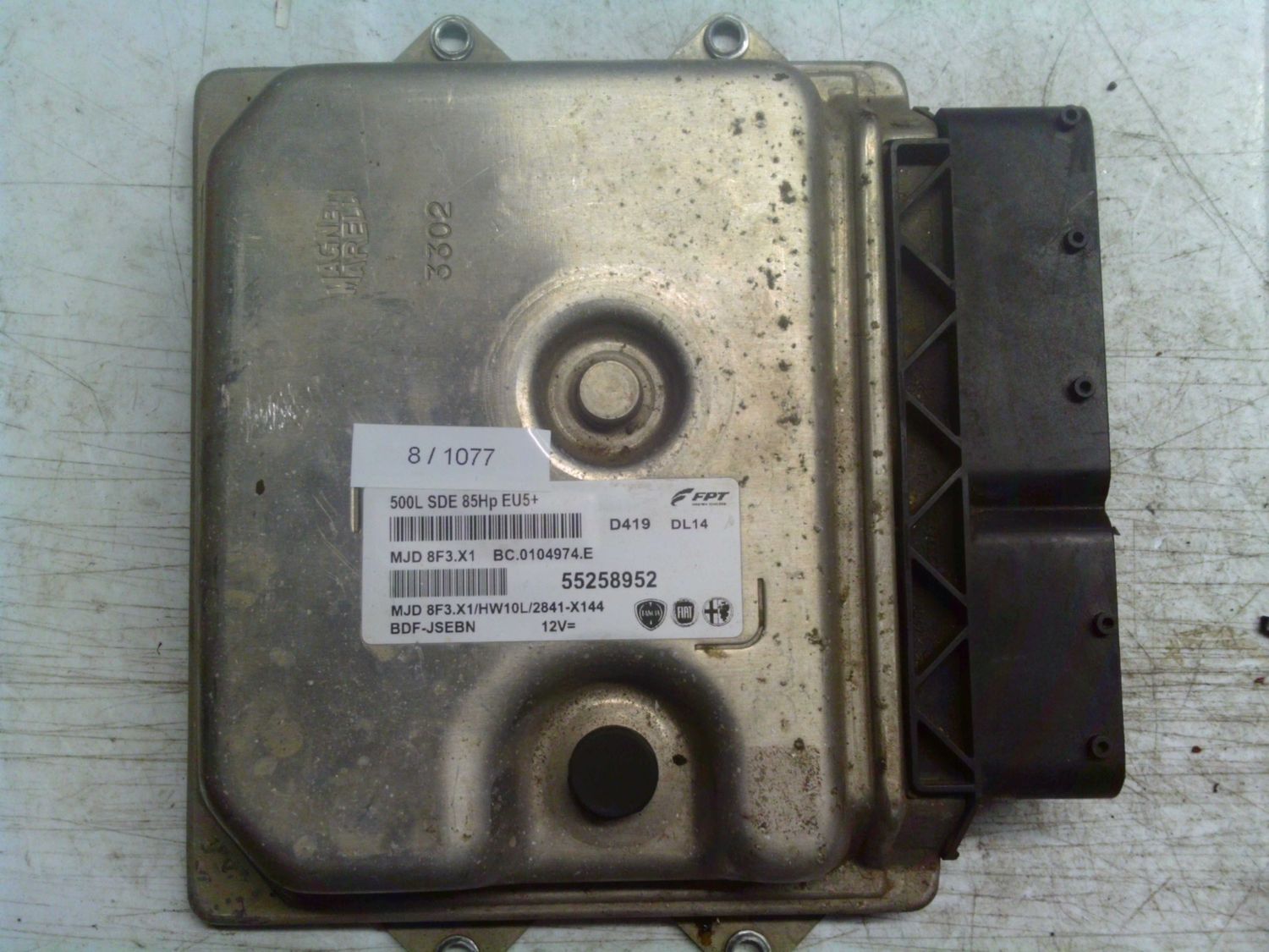 8-1077 Centralina Motore Magneti Marelli 55258952   MJD 8F3.X1 BC.0104974.E 500L SDE 85HP EU5+ HW10L/2841-X144 FIAT Diesel 500