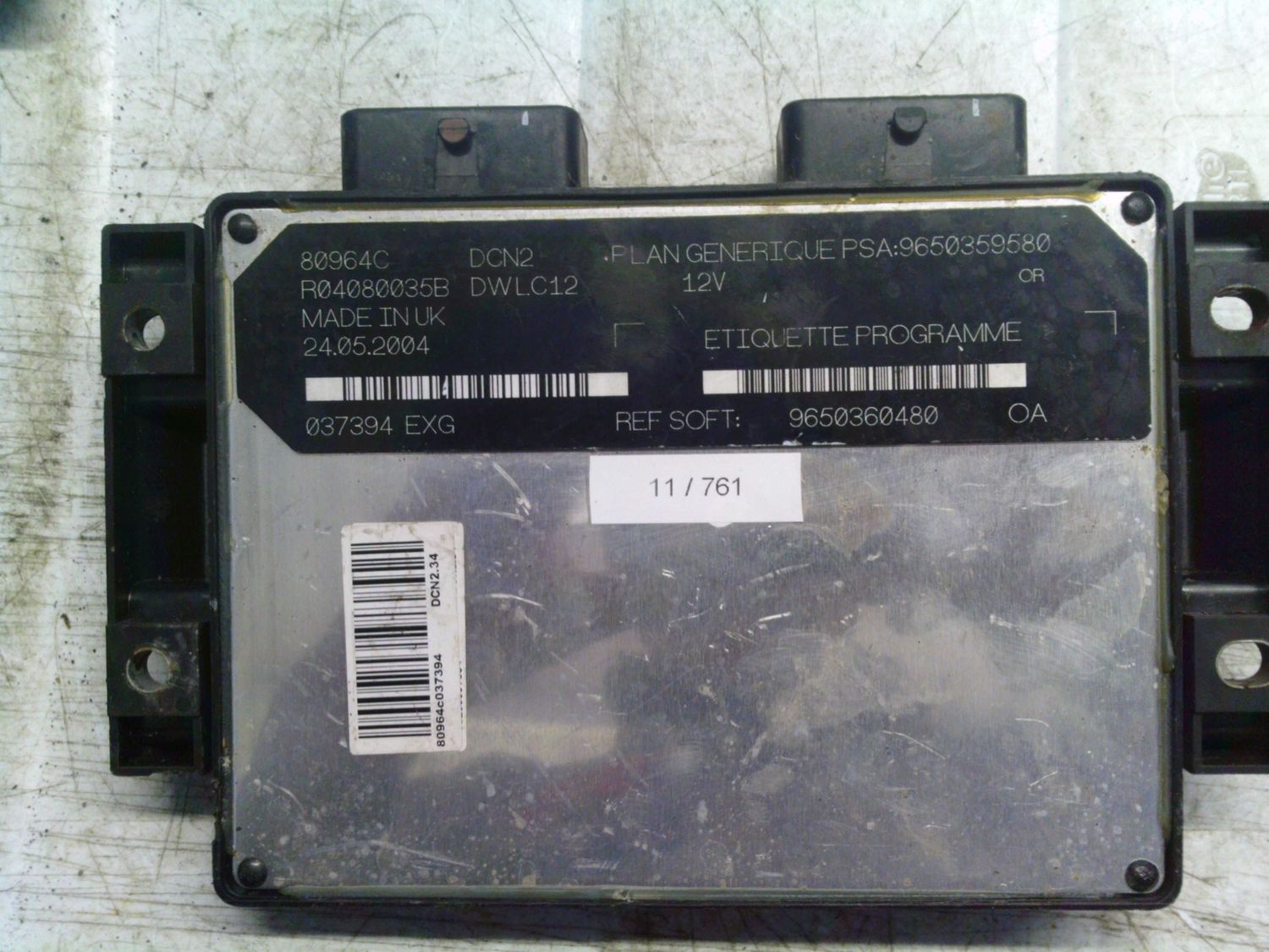 11-761 Centralina Motore Lucas 80964C   9650360480 R04080035B  DCN2 PEUGEOT Diesel 206