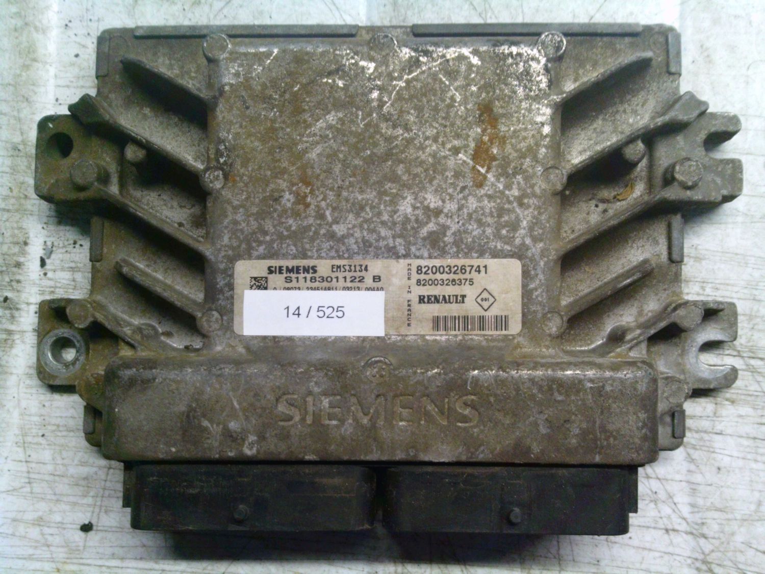 14-525 Centralina Motore Siemens S118301122 B S118301122B 8200326741 8200326375 EMS3134  RENAULT Benzina Kangoo