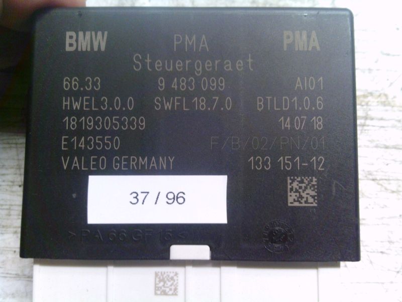 37-96 Centralina sensori parcheggio Valeo 9 483 099 9483099 E143550 133151-12 BTLD1.0.6  BMW  SERIE X
