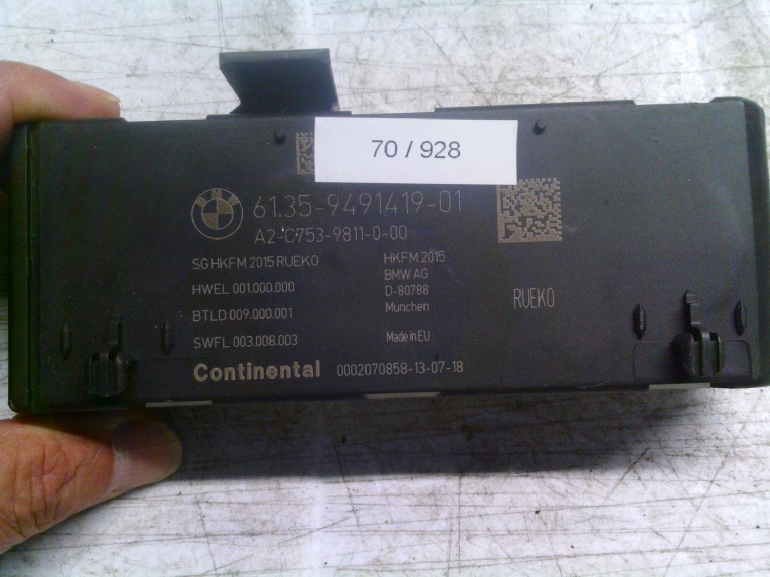 70-928 Modulo di Controllo Continental 6135-9491419-01 6135949141901 A2-C753-9811-0-00    BMW  VARIE