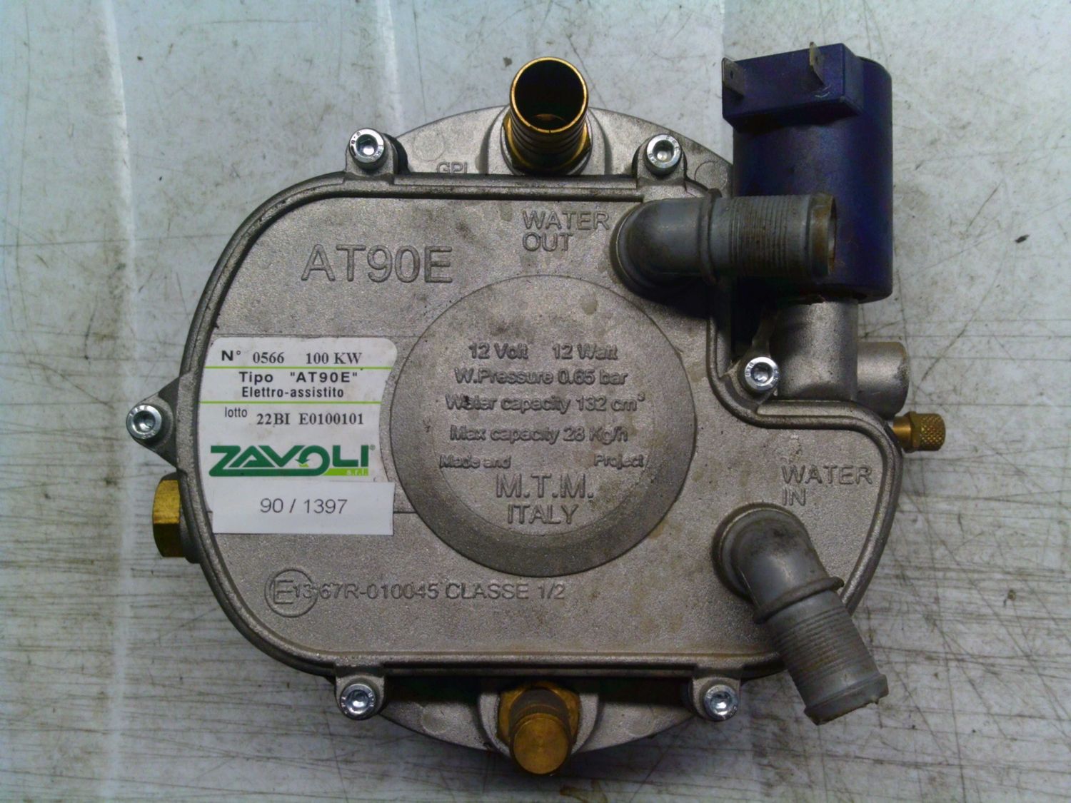 90-1397 Riduttore Di Pressione Gpl    Zavoli AT90E   100 KW COME   NUOVO    Benzina / Gpl