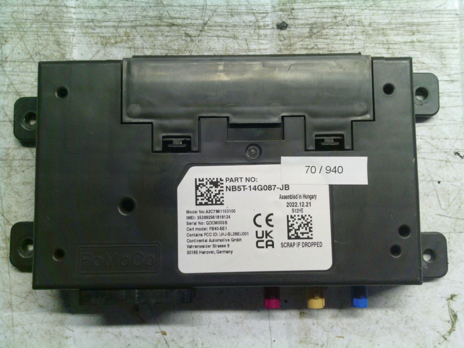 70-940 Centralina Bluetooth Fomoco NB5T-14G087-JB NB5T14G087JB A2C7861150100    FORD  PUMA