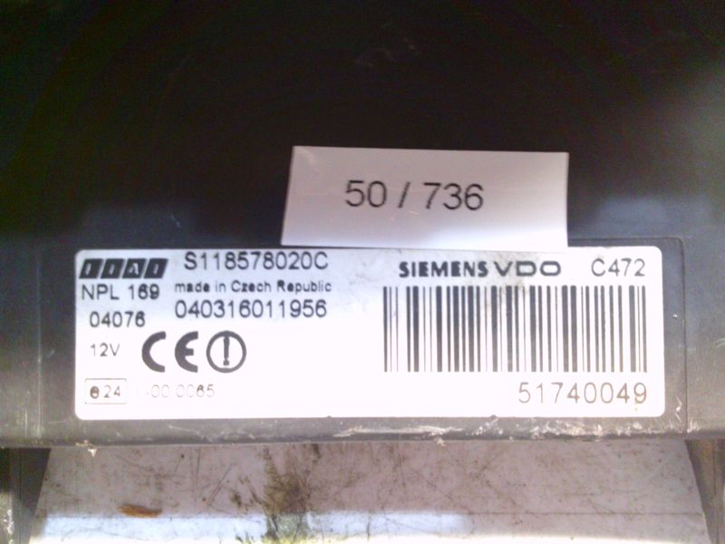50-736 Body Computer Siemens S118578020C   51740050    FIAT Benzina Panda