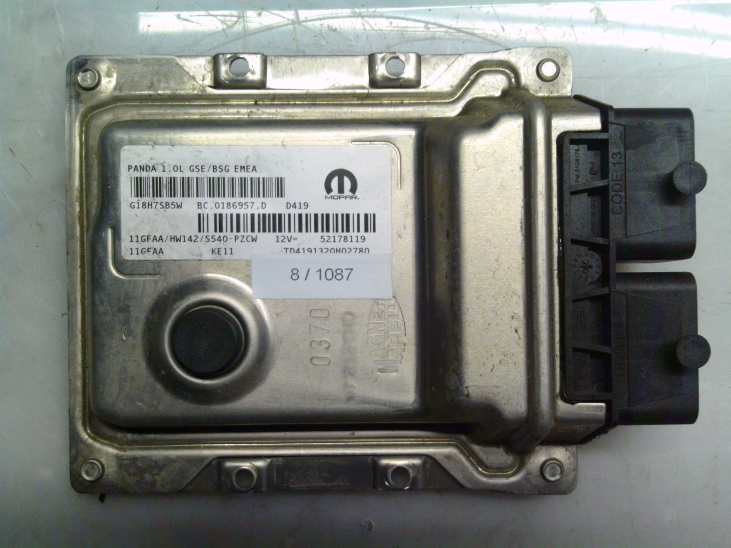 8-1087 Centralina Motore Mopar 52178119   BC.0186957.D 11GFAA HW142/5540-PZCW PANDA 1.0L GSE/BSG EMEA FIAT Elettrica / Benzina PANDA