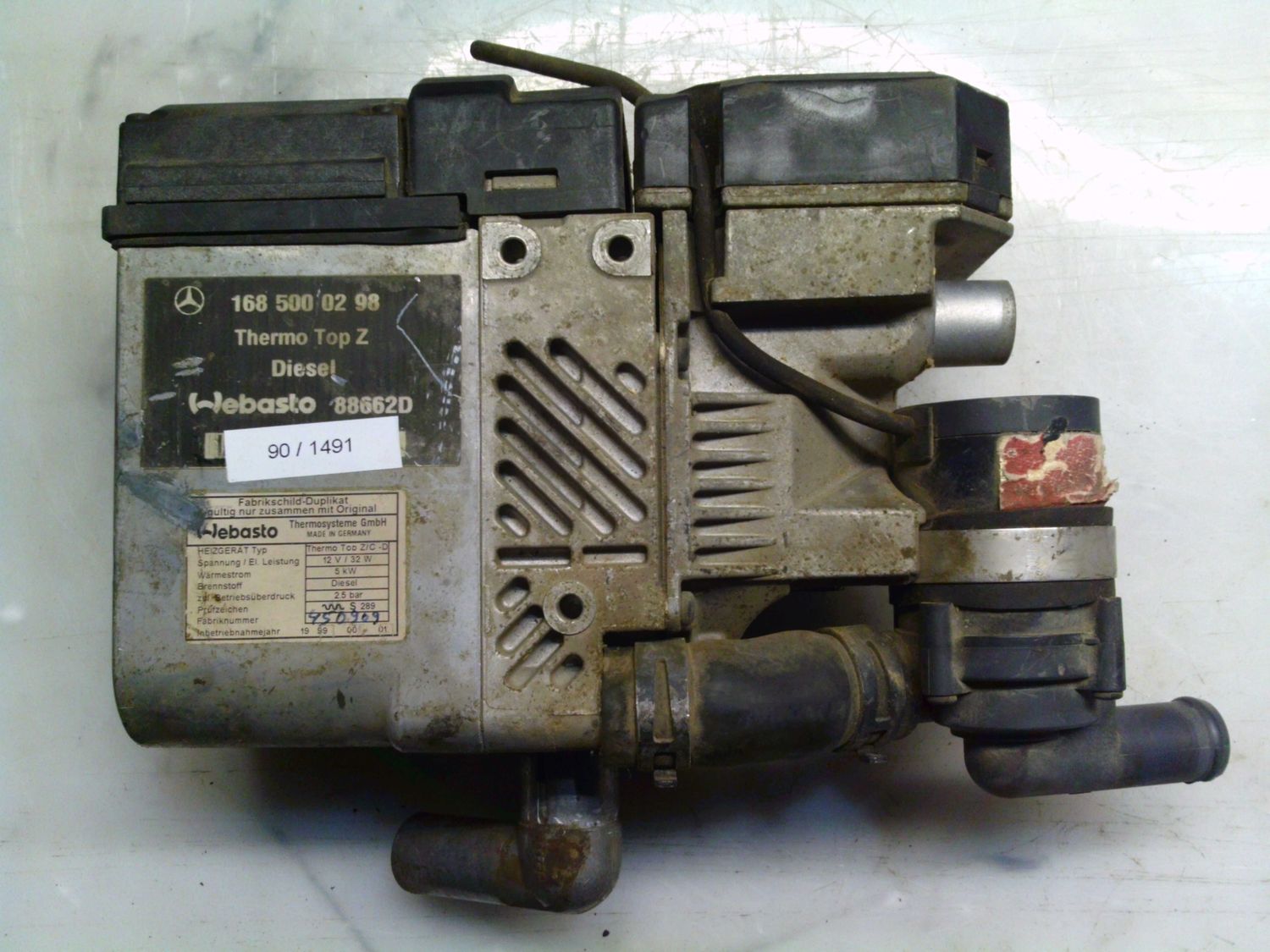 90-1491 Riscaldatore Supplementare Webasto 168 500 02 98 1685000298 88662 THERMO TOP Z   MERCEDES  Varie