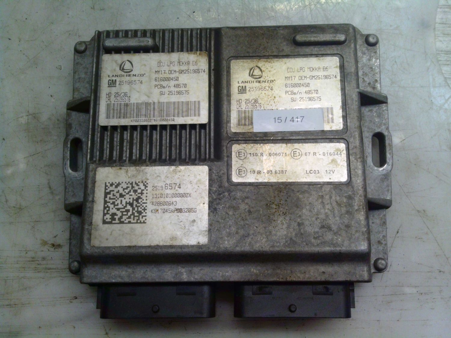 15-417 Centralina Gas GPL Landi Renzo 616000450   25196574 HD: 25/36 SW: 25196575  OPEL Benzina / GPL MOKKA