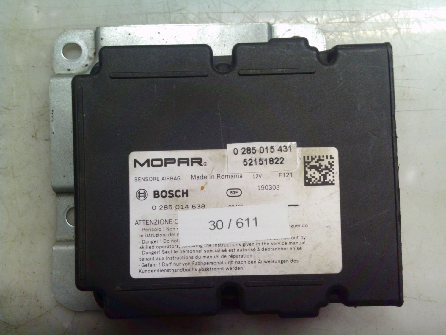 30-611 Centralina Airbag Bosch 0 285 014 638 0285014638 0 285 015 431 52151822   JEEP  RENEGADE