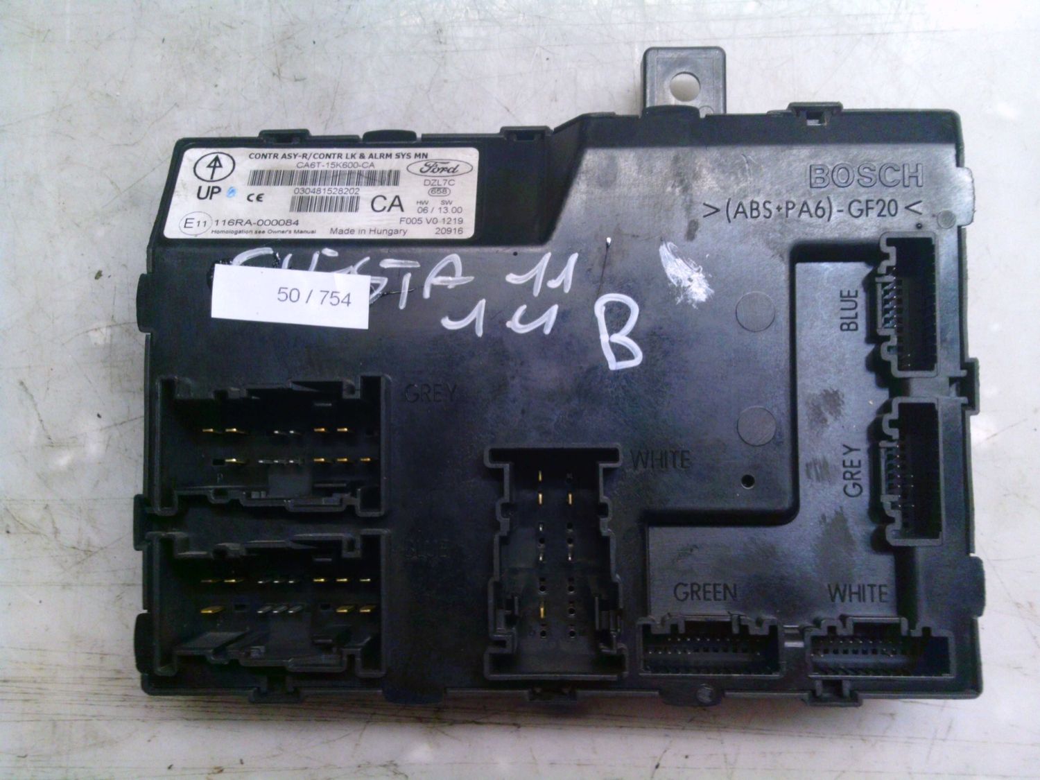 50-754 Body Computer Bosch CA6T-15K600-CA CA6T15K600CA 116RA-000084 F005 V0 1219   FORD Diesel Fiesta