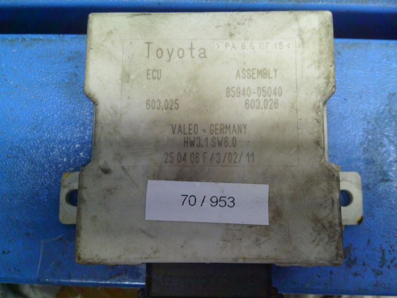 70-953 Modulo di Controllo Valeo 85940-05040 8594005040 603.025 603.028 HW: 3.1 SW: 6.0 TOYOTA  VARIE