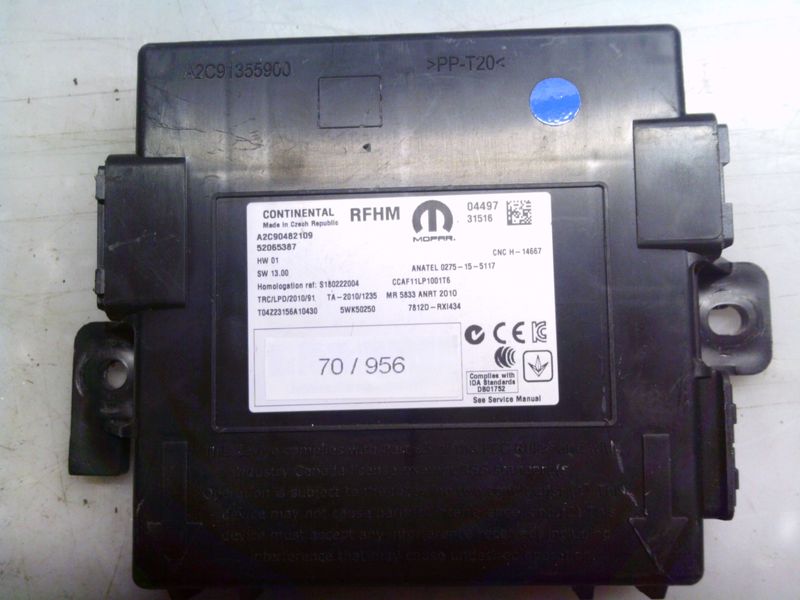 70-956 Modulo Antenna Continental 52065387   A2C90482109 HW 01 SW 13.00 RFHM JEEP  Renegade
