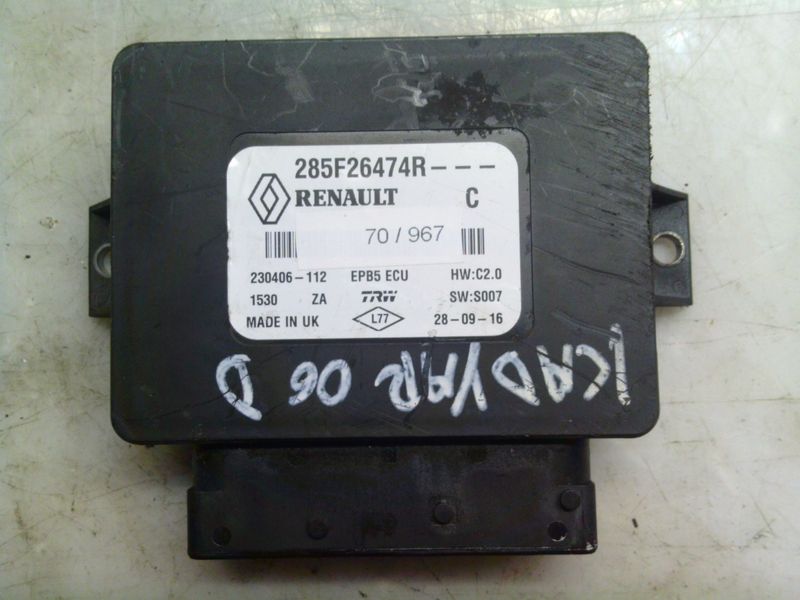 70-967 Modulo Controllo Freno a Mano Trw 285F26474R   230406-112 EPB5 ECU HW: C2.0 SW: S007 RENAULT  KADJAR