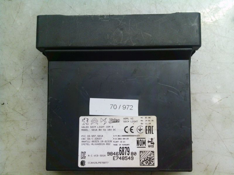 70-972 Centralina Fari Valeo 9846687980   E748549 SD1A   CITROEN / PEUGEOT  VARIE