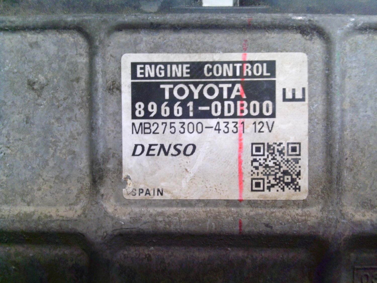 6-205 Centralina Motore Denso 89661-0DB00 896610DB00 MB275300-4331    TOYOTA Benzina Yaris