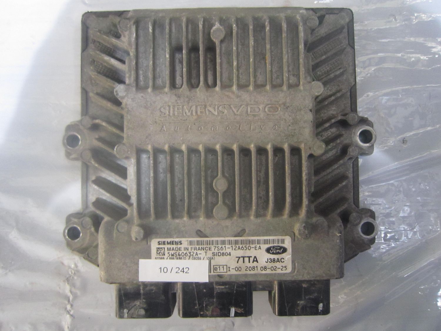 10-242 Centralina Motore Siemens 5WS40632A-T 5WS40632AT 7S61-12A650-EA 7TTA J38AC SID 804  FORD DIESEL FIESTA