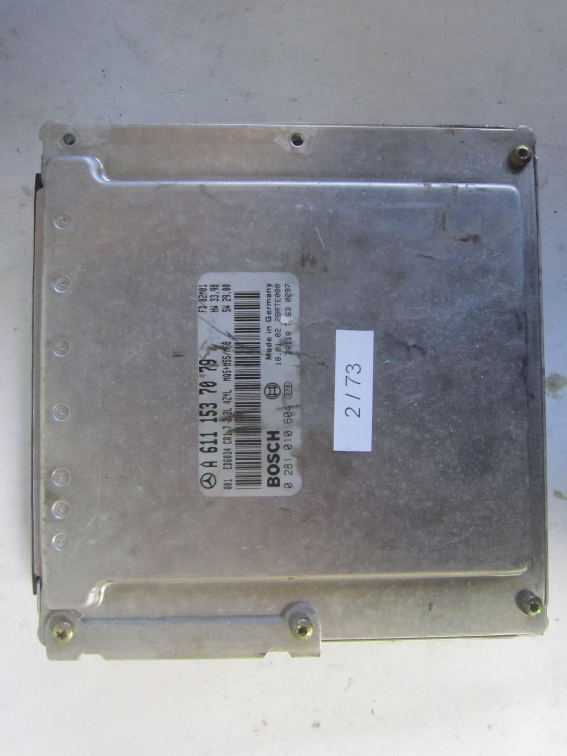 2-73 Centralina Motore Bosch 0 281 010 604 0281010604 A 611 153 70 79 28RTE000 CR1.7 MQ5+MS5/NF8 MERCEDES Diesel Vito 2-73 Centralina Motore Bosch 0 281 010 604 0281010604 A 611 153 70 79 28RTE000 CR1.7 MQ5+MS5/NF8 MERCEDES Diesel Vito