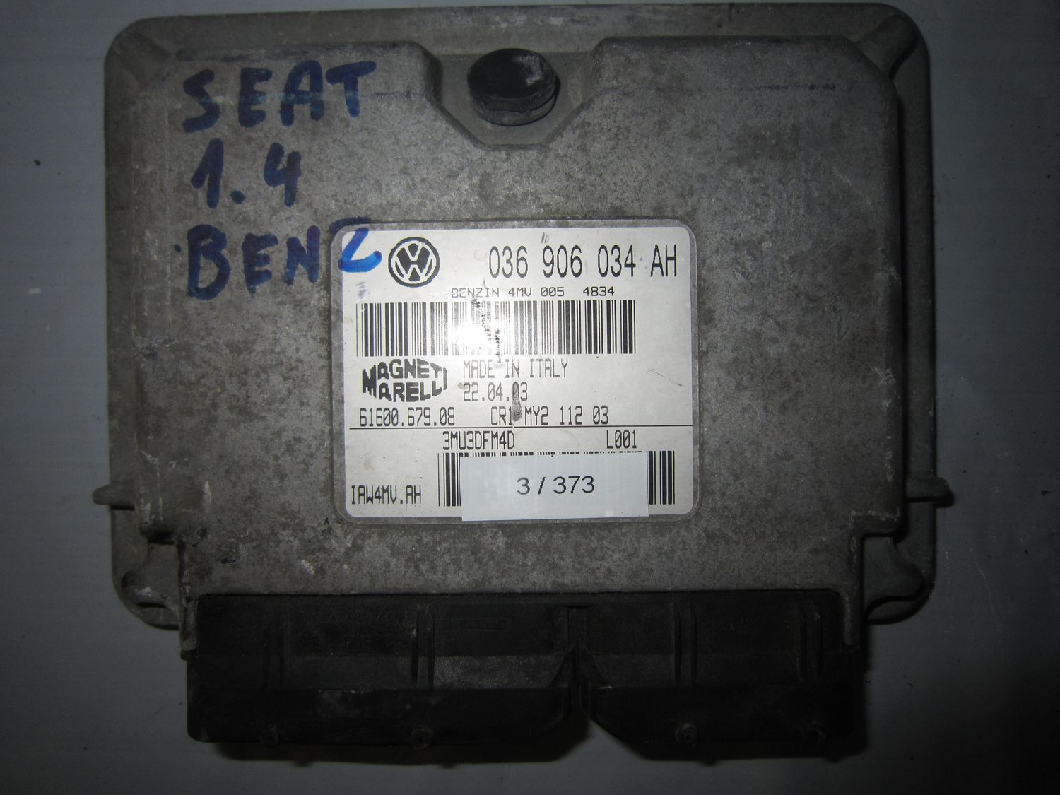 3-373 Centralina Motore Magneti Marelli IAW4MV.AH   036 906 034 AH 61600.679.06 CR1 MY2 112 03  SEAT Benzina Ibiza