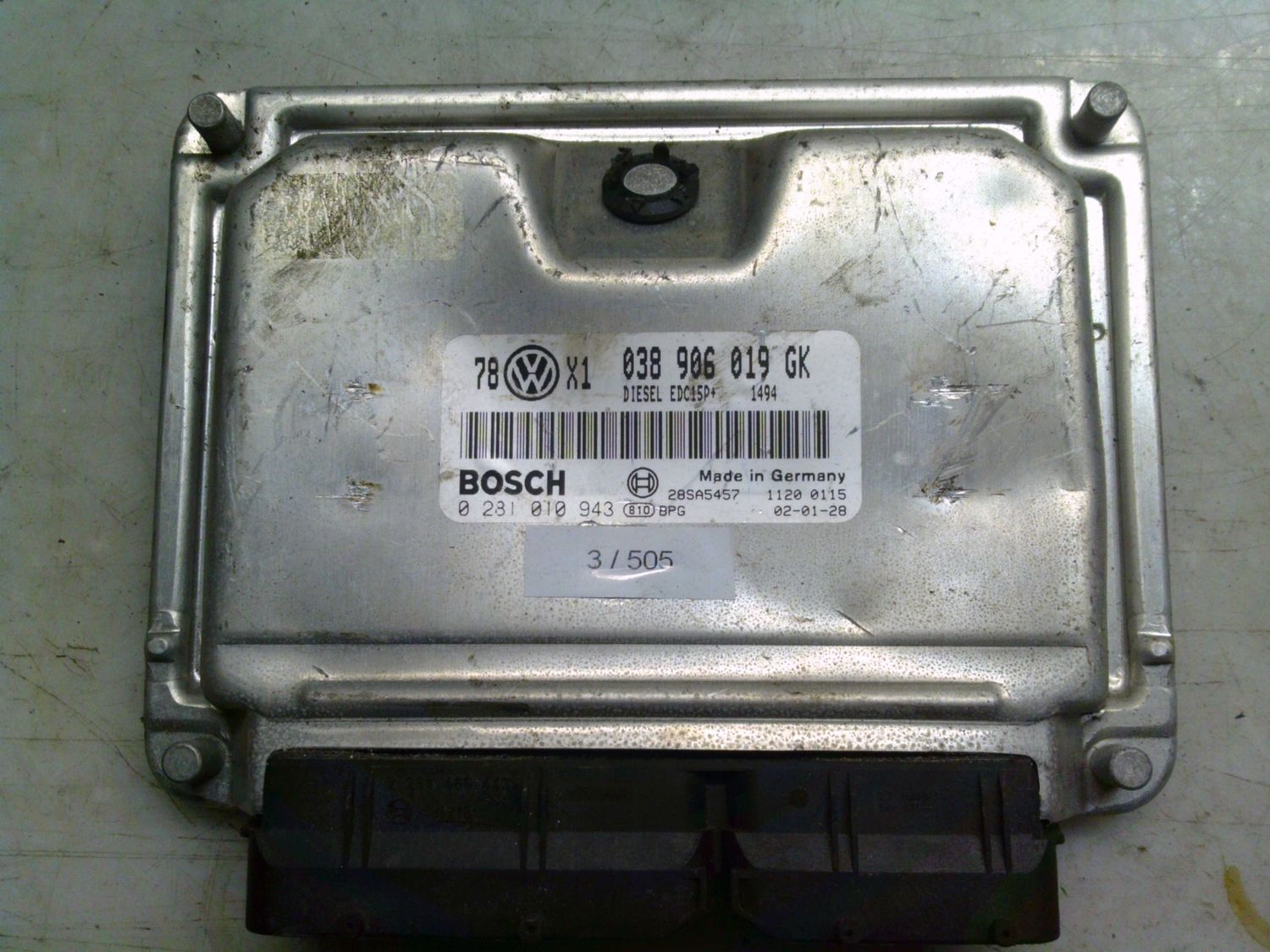 3-505 Centralina Motore Bosch 0 281 010 943 0281010943 038 906 019 GK 28SA5457 EDC15P+  VOLKSWAGEN Diesel PASSAT