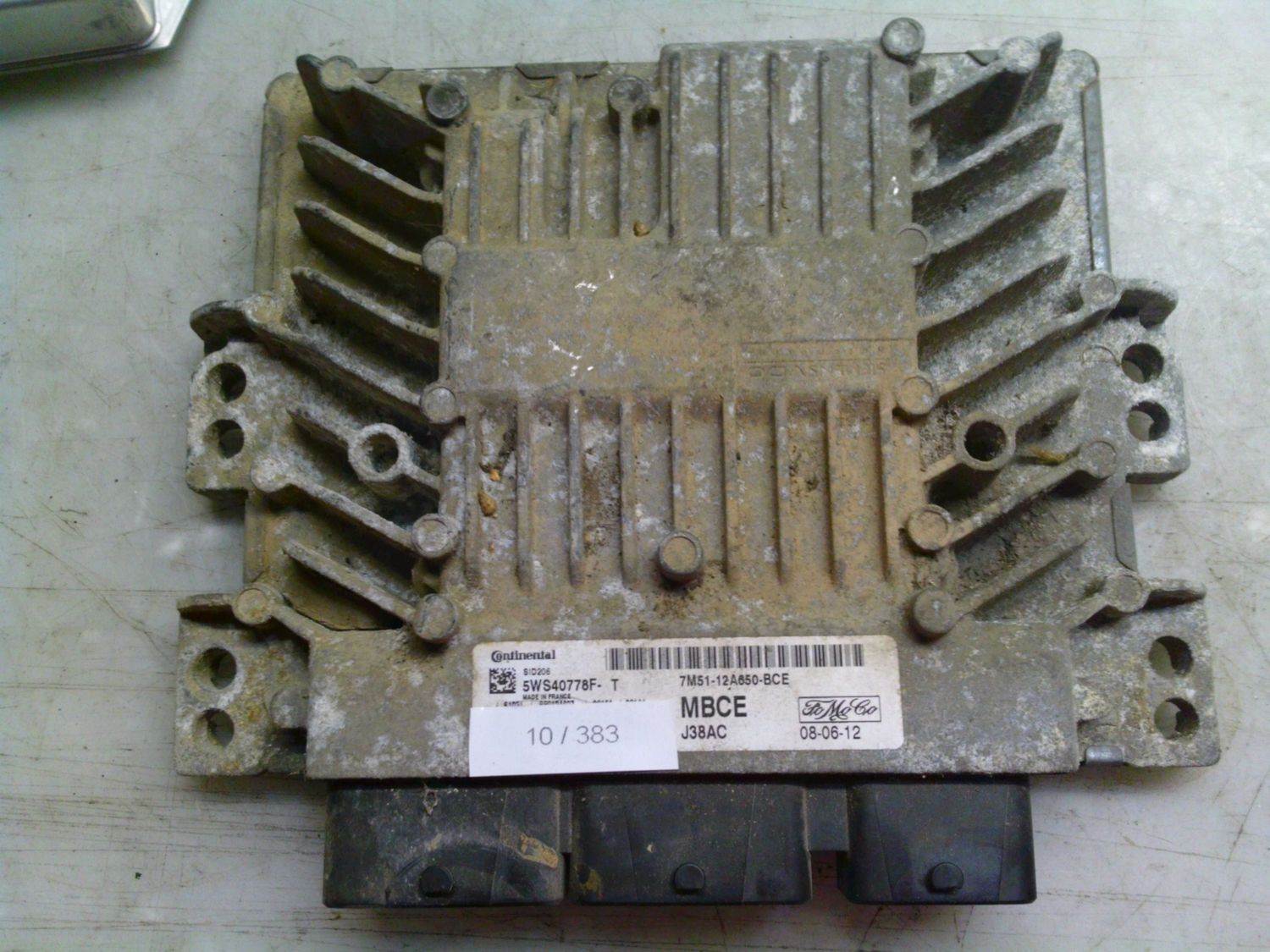 10-383 Centralina Motore Continental 5WS40778F-T 5WS40778FT 7M51-12A650-BCE MBCE J38AC SID 206  FORD Diesel C-Max