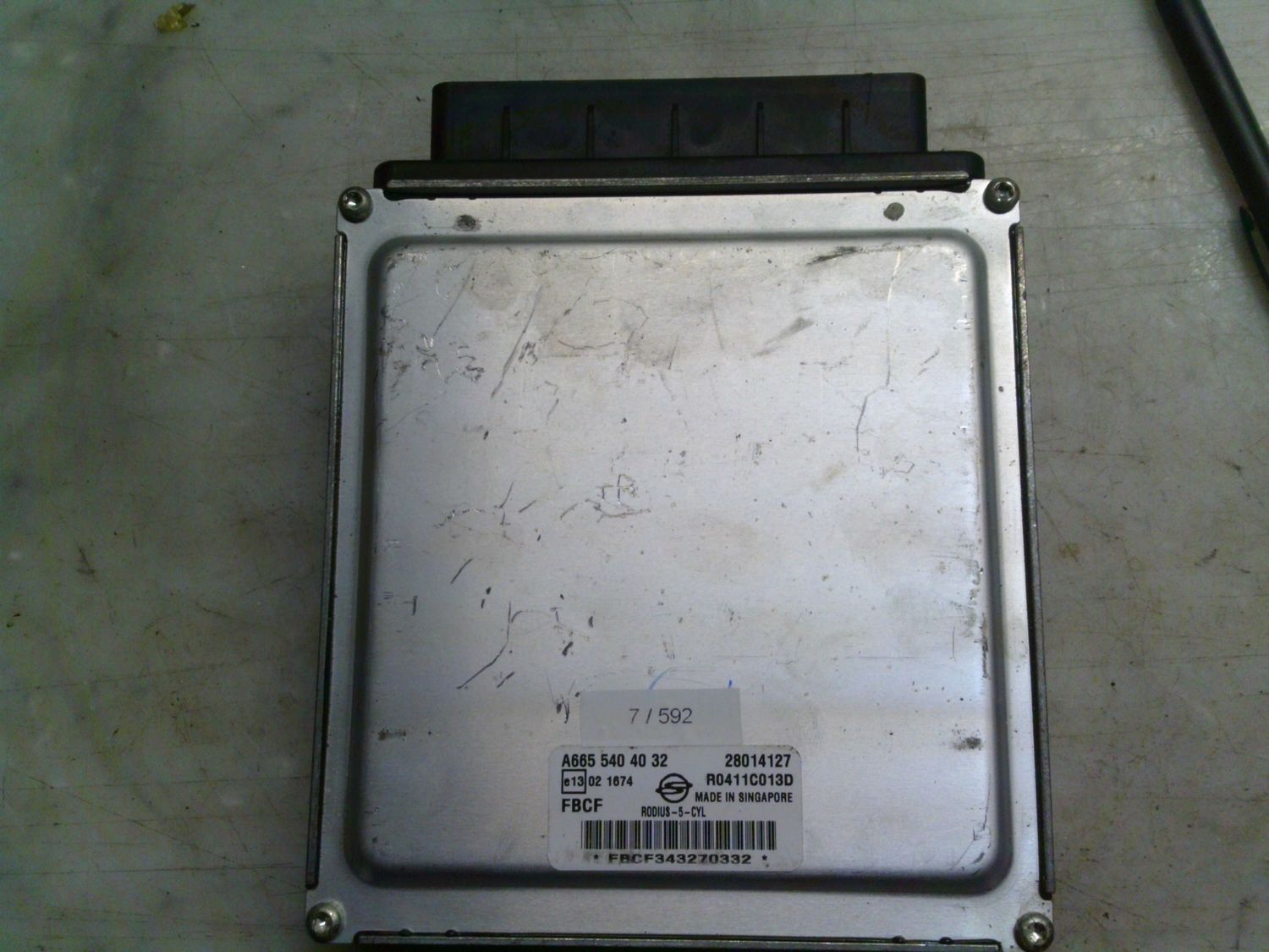 7-592 Centralina Motore Delphi 28014127   A665 540 40 32 R0411C013D FCBF   5 CILINDRI SSANGYONG Diesel Rexton