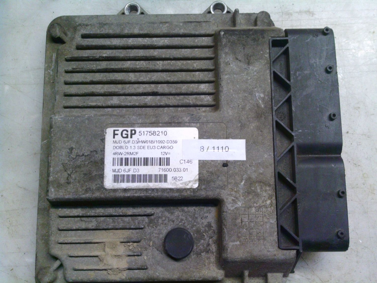 8-1110 Centralina Motore Magneti Marelli 51758210   MJD 6JF.D3  71600.033.01 HW01B/1092-D359 FIAT Diesel Doblo'